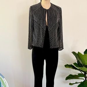 Yumi Kim Black Sequin Cocktail Jacket Size Med